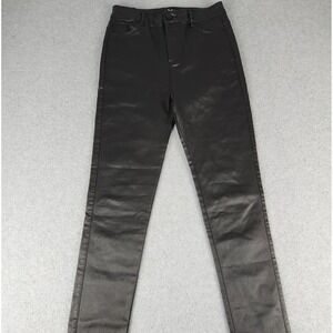 Apperloth Pants Women's Sz M Black Faux Leather High Rise Skinny Coated Trousers
